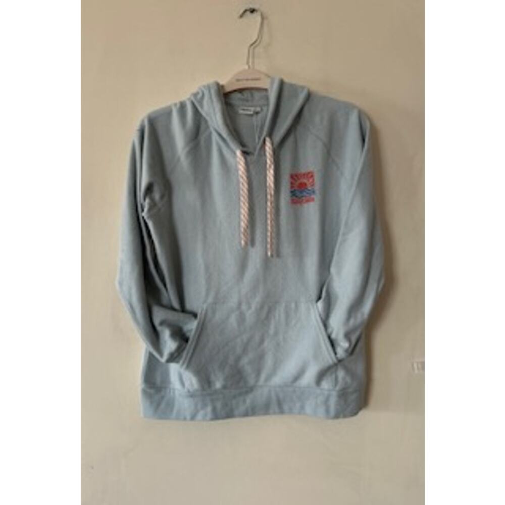 NWT Rhythm Women's Vintage Graphic Dawn Hoodie Beach Sweatshirt Sky Blue Size L